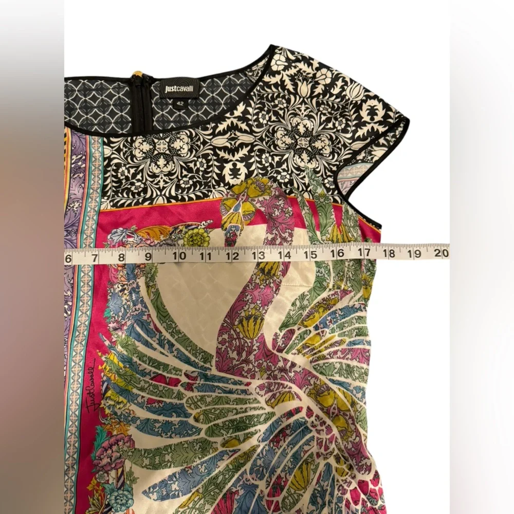 JustCavalli Roberto Cavalli 100% Silk Bandana Print Mini Dress Size 42 (US 6) - Picture 9 of 16